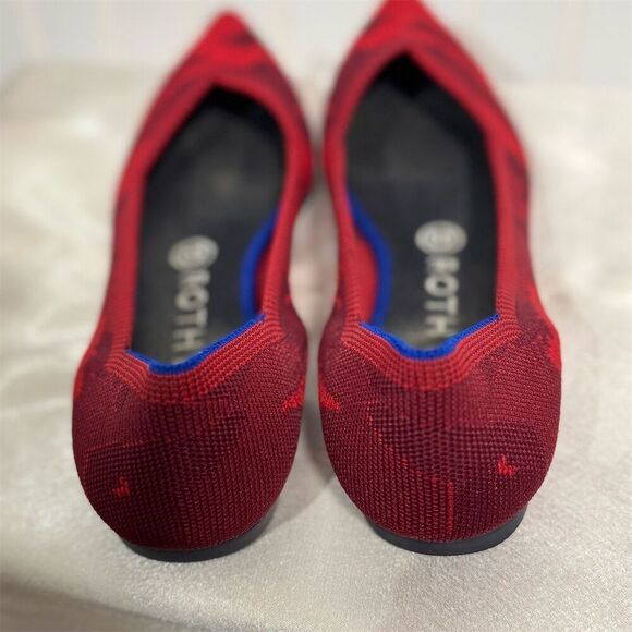 Rothy’s The Point Women’s Flats Red Camo Knit Size 8 Sustainable Washable Shoes - Picture 5 of 6